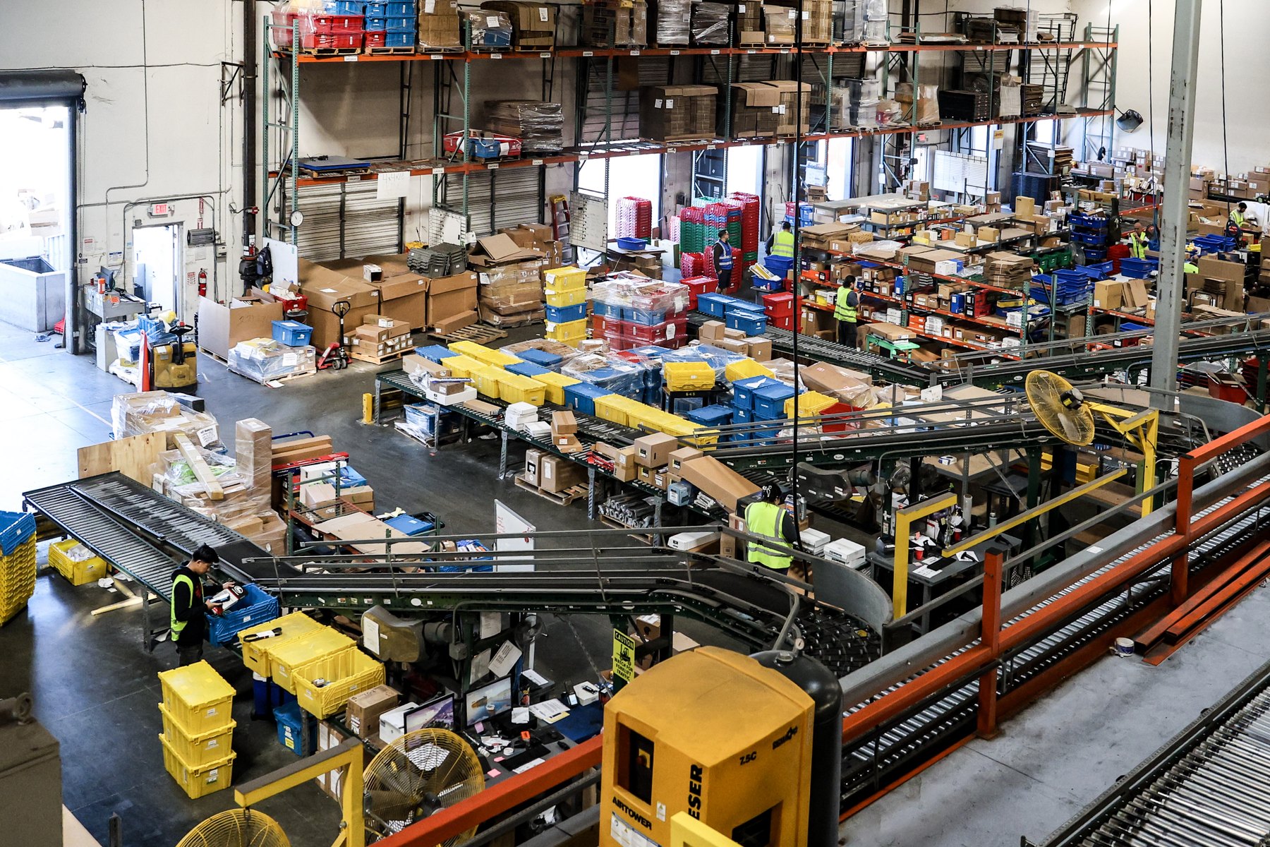 Overhead view of EMPRO warehouse operations