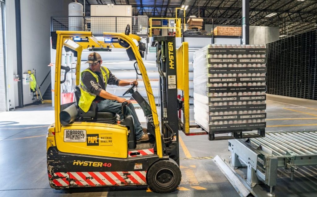 Forklift operator on the EMPRO warehouse floor