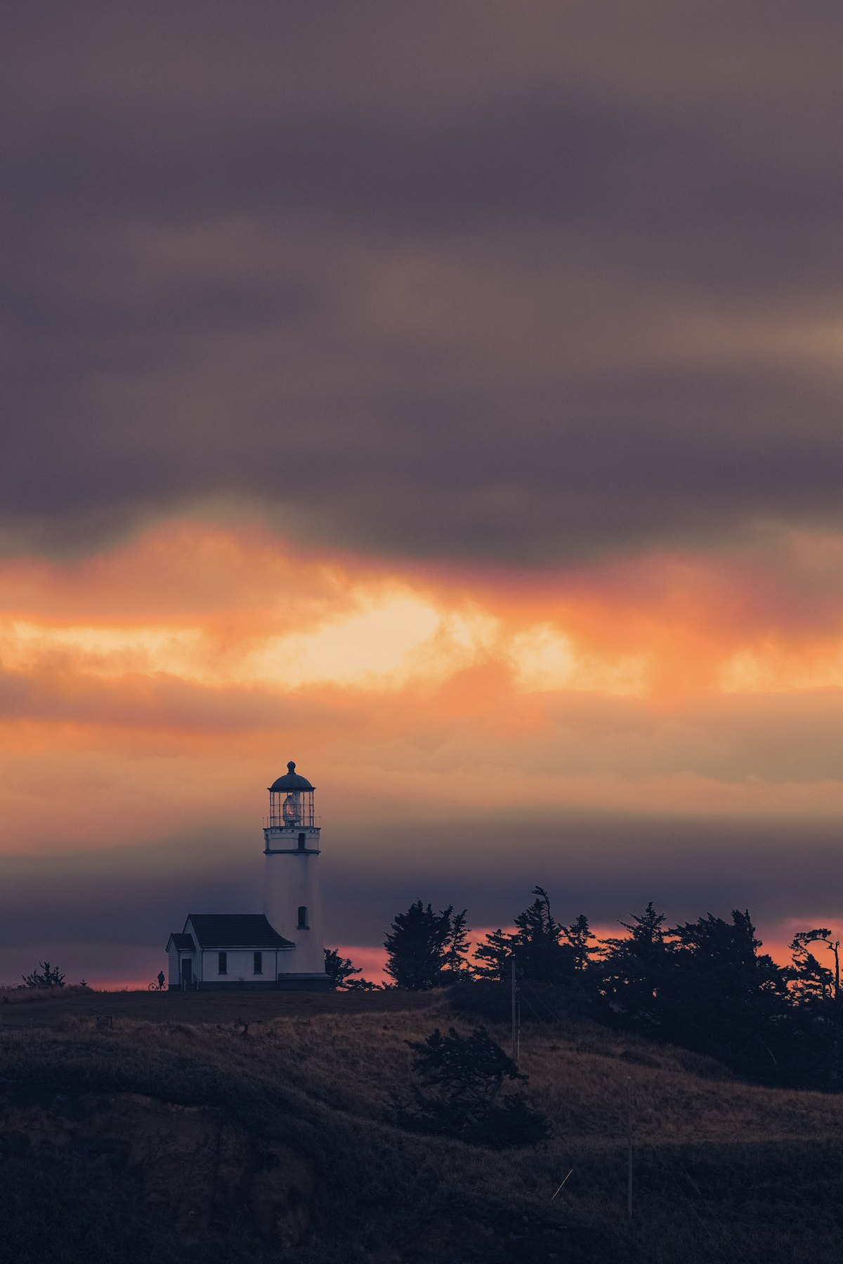 Cape Blanco lighthouse at sunset