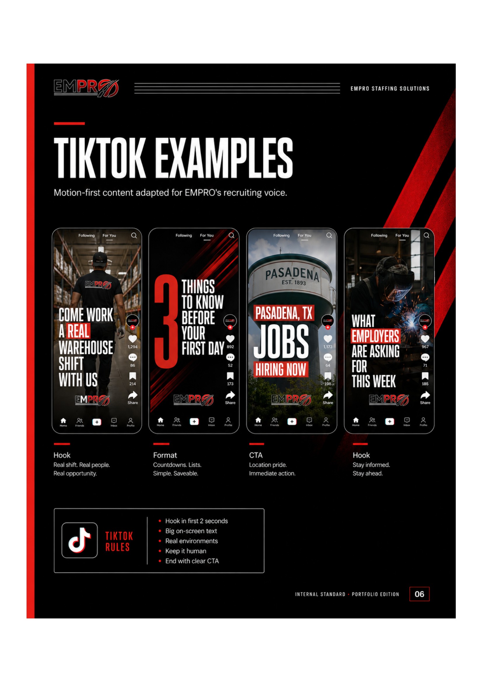 TikTok Examples — EMPRO Social & Content System